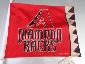 Arizona Diamondbacks Team Colors Red & Black MLB Licensed Logo Car Flag NWT - Picture 1 of 6