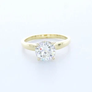 2,1 KT ZERTIFIZIERTER NATÜRLICHER DIAMANT D/SI2 RUNDSCHLIFF 18 K GOLD KORB SOLITÄR RING - Bild 1 von 7