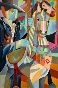 Carousel Art Figure Horses Dressage Art LTD Signed Giclee Canvas Print SFASTUDIO - Picture 1 of 3