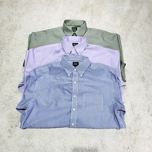 3 Stück Jos A Banks Hemden Herren 17x36 Travelers Collection Knopfleiste LESEN - Bild 1 von 18