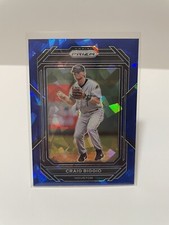 2023 Panini Prizm Craig Biggio #256 Blue Cracked Ice Prizm Parallel  Astros
