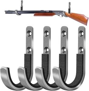 4 Stück Sichere Waffenständer Haken für Wandhalterung Flinte Gewehr Schwerlast Stahl Aufbewahrung - Bild 1 von 7