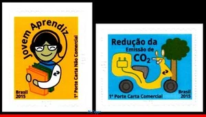 3308-09 BRASILIEN 2015 NACHHALTIGKEITSAUSGABE, LEHRLING & CO2-REDUKTION, 863-64 POSTFRISCH - Bild 1 von 5