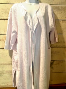 Soft Surroundings open front white Robe/ Cover Up Women's Size Large slit sides - Picture 1 of 7