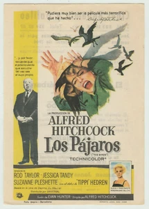 Alfred Hitchcock's THE BIRDS 1963 Original Spanish Movie Herald Tippi Hedren - Imagen 1 de 2