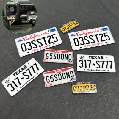 1 Pair Custom Made License Plates for 1/8 1/10 RC TRX4 SCX10 1/14 Tamiya Truck - Image 1 of 4