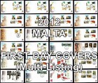 2012 MALTA  First Day Covers FDC {Multi-Listing} UNADDRESSED