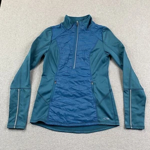 Champion Jacket Women Small Duo Dry VentureWarm Fleece Lined 1/2 Zip Teal Active - Picture 1 of 19