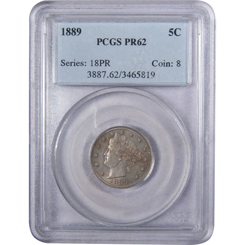 1889 Liberty Head V Nickel 5 Cent Piece PR 62 PCGS 5c Proof SKU:I349 Cover