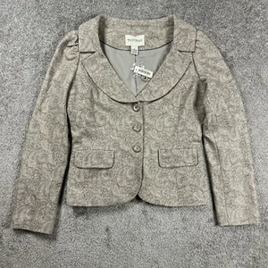 White House Black Market Damenblazer mit Schößchen Größe 6 grau Paisley drei Knöpfe - Bild 1 von 11