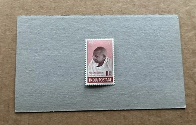 India 1948 Stamp +Mahatma Gandhi High-Value 10R #206 +MNH OG +Tiny Gum Disturb - Image 1 of 2