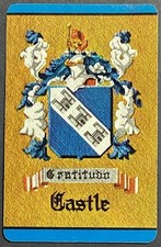 Castle Family Crest Vintage Single Swap Playing Card Jack Diamonds