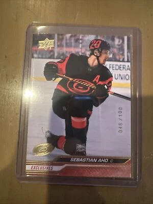 2023-24 Upper Deck Series 1 Exclusives /100 Sebastian Aho #30 - Image 1 of 4