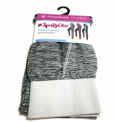 Brújula de Yoga Fitness Deportiva Chic Gris Talla Única Se Adapta a la mayoría de los Leggings NUEVO Foto 1 de 2