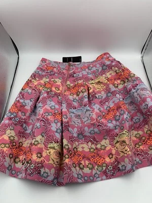 MINISSAIA JACQUARD FLORAL BEBE ESTILO Y2k tamanho 4 rosa, azul, roxo, amarelo NEON - Imagem 1 de 4