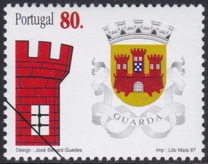 Specimen, Portugal Sc2182 Arms of the District, Guarda, Castle - Picture 1 of 1