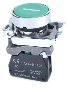 Pushbutton 22mm, Green Line Symbol, NO, Metal Bezel (Aus Stock, 2Y Warranty) - Picture 1 of 4