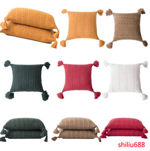 Knitting Cushion Pillowcase Sofa Throw Waist Pillow Case Bed Cover Home Decor