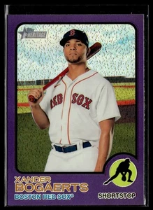 2022 Topps Heritage #173 Xander Bogaerts Chrome Purple Refractor - Picture 1 of 2