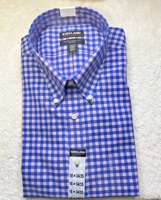 Kirkland Signature Traditional Fit Dress shirt NEW 18-34/35 Classy Tendy Purple - Image 1 of 2