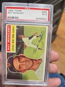 1956 Topps Jim Hearn PSA 5 Excellent New York Giants Gray Back Card #202 - Picture 1 of 2