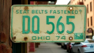 Ohio License Plate 1974 Tag # DQ-565 Green/White Passenger Car Good Cond. - Picture 1 of 1