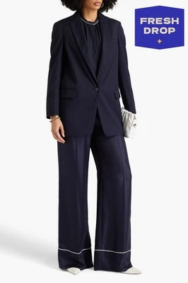 RRP €1220 FABIANA FILIPPI Wool Blazer Jacket IT42 US-S UK10 M Blue Made in Italy - Image 1 of 4