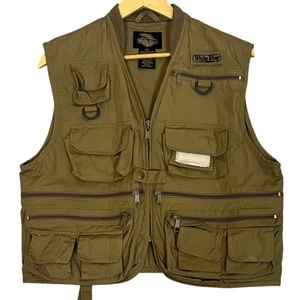 White River Fishing Vest Men’s Small Olive Green Multi Pocket Zip Close Spring - Picture 1 of 8
