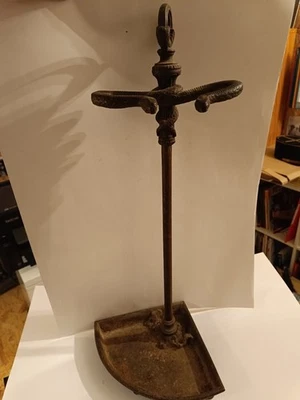 Porte Parapluie Porte Canne en Fonte Ancien Vintage Décor 2 Serpents - Photo 1/4