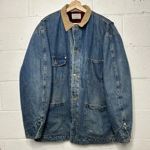 Polo Country Ralph Lauren karierter gefütterter Denim Scheunenmantel Large hergestellt in USA RRL - Bild 1 von 9