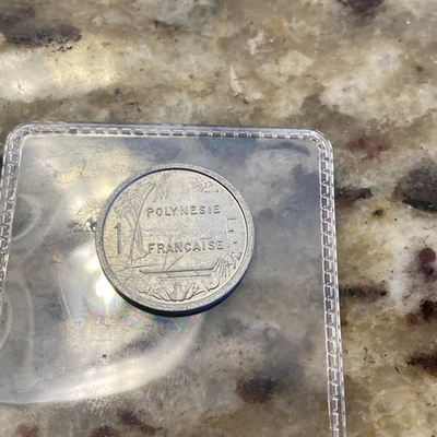 1965 French Polynesia 1 Franc Aluminum World Coin - Image 1 of 4
