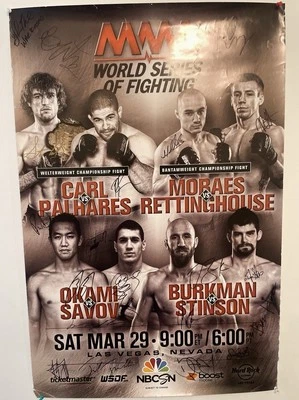 World Series of Fighting 9:  Poster• 16 Fighters Autograph March 29, 2014 Vegas - Image 1 of 3