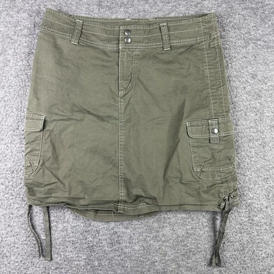 Falda Kuhl para mujer 8 bolsillos utilitarios de carga verde oliva cordón algodón elástico Foto 1 de 4