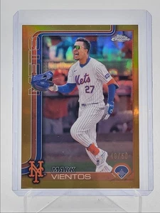 MARK VIENTOS 2025 TOPPS CHROME GOLD REFRACTOR METS #129 /50 Q3855 - Picture 1 of 2