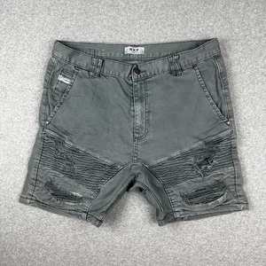 Nena & Pasadena NXP Hellcat Men's Denim Shorts Size 36 Grey Distressed Stretch - Bild 1 von 12