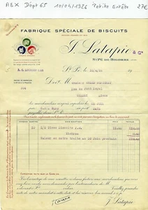 Dépt 65 - Saint Pé de Bigorre - Petite Entête d'une Biscuiterie du 10/04/1926 - Imagen 1 de 1