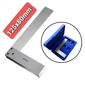 90° Anschlagwinkel 125x80mm Winkelmesser Präzisionswinkel Edelstahl Winkel - Bild 1 von 2