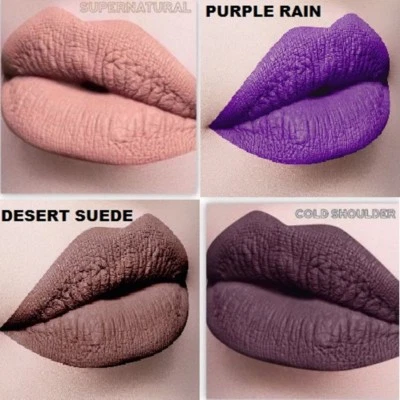 DOSE OF COLORS LIPSTICK LOT DESERT SUEDE+PURPLE RAIN+SUPERNATURAL+COLD SHOULDER - Image 1 of 4