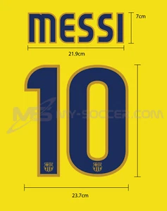 MESSI #10 FC Barcelona Away 2008-10 PU NAME NUMBER PRINT EXCELLENT QUALITY - Picture 1 of 5