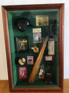 Vintage Babe Ruth MLB Hall Of Fame Shadow Box Eddie Murray Signed Twins Ticket - Picture 1 of 5