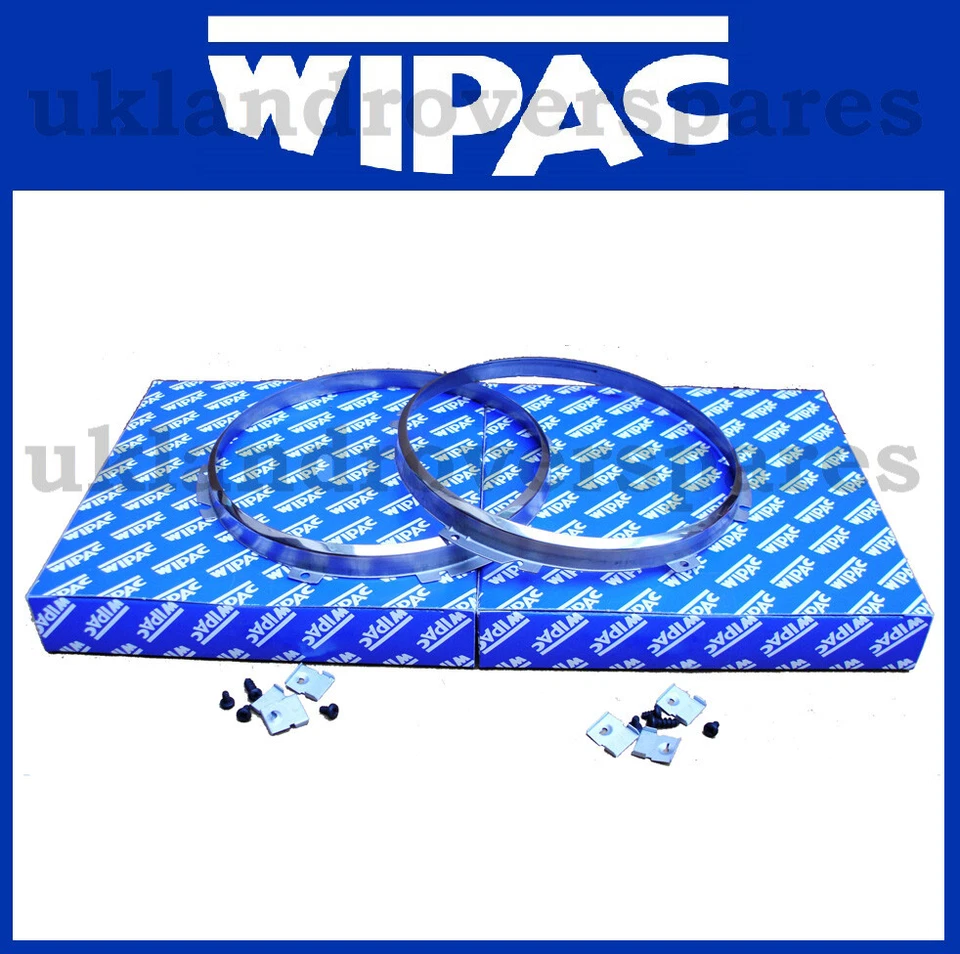 Wipac 7? Stainless Steel Headlamp Retaining Bezel Set Land Rover S5406