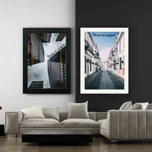 Black Photo Frames A1 A2 A3 A4 A5 White Picture Poster Frame Modern WOOD EFFECT - Picture 1 of 15