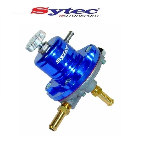 SYTEC 1:1 SAR ADUSTABLE 1-5 BAR FUEL PRESSURE REGULATOR (BLUE) 8mm PUSH ON HOSE - Image 1 of 1