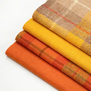 Harris Tweed Bundle Yellow & Orange x 4 PCS (30x25cm each)+ labels - Picture 1 of 11