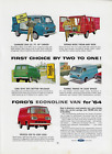 1964 Ford Econoline Van Heavy Duty 204 Cu Ft Cargo First Choice VINTAGE PRINT AD