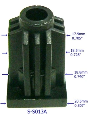 Oajen caster socket insert for socket stem, use with 13/16" OD tube, 4 pack