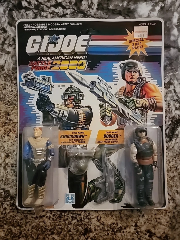Vintage Hasbro Gi Joe 1987 Battle Force 2000 Knockdown & Dodger MOC AFA U90