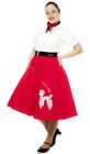 Poodle Skirt - 1950's - Red - Costume - Adult - 4 Sizes