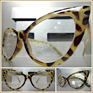 Womens EXAGGERATED RETRO Cat Eye Style READING Eye Glasses Readers Leopard Frame - Picture 1 of 7