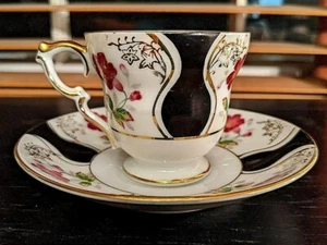VINTAGE UCAGCO CHINA DEMITASSE TEACUP + SAUCER  - Picture 1 of 7